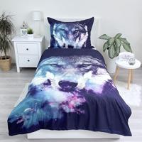 Wolf dekbedovertrek 140 x 200 cm - 70 x 90 cm - polyester - thumbnail