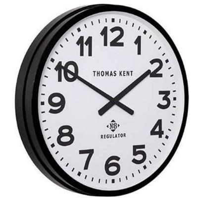 Thomas Kent Klok ro Regulator Ø54CM Wit|Zwart Thomas Kent Klok ro Regulator Ø54CM Wit|Zwart