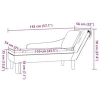 Chaise longue met kussen&rechterarmleuning fluweel crmekleurig - thumbnail