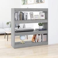 Boekenkast/kamerscherm 100x30x103 cm grijs sonoma eikenkleurig - thumbnail