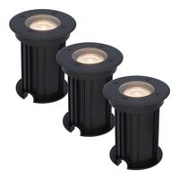 HOFTRONIC™ 3x Maisy dimbare LED grondspot - Rond - Zwart - 2700K warm wit - 5 Watt - IP67 straal waterdicht - 3 jaar garantie - thumbnail