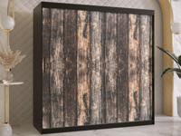 Kledingkast TODY 2 schuifdeuren 180 cm mat zwart - thumbnail