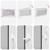 Kelderraam "RISOR" 100x50 cm draai-kiep DIN links wit - thumbnail