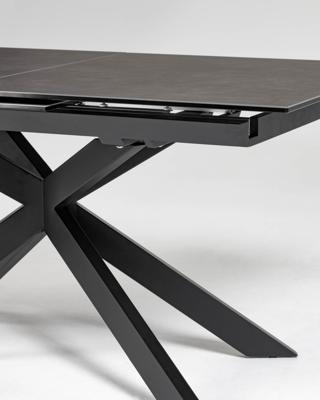 Kave Home Uitschuifbare Eettafel 'Atminda' Keramiek, 160-210 x 90cm, kleur zwart Kave Home Uitschuifbare Eettafel 'Atminda' Keramiek, 160-210 x 90cm, kleur zwart
