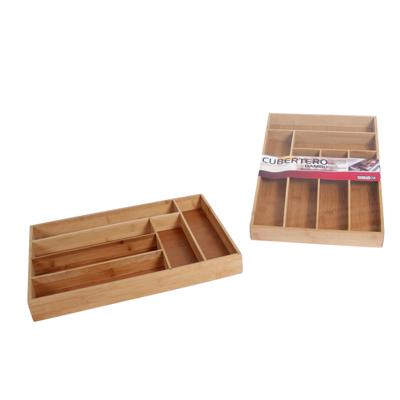 Bestekbak bamboe hout 43 x 30 cm - Bestekbakken
