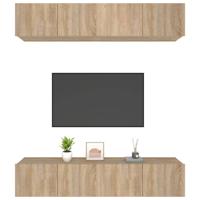Tv-meubels 4 st 80x30x30 cm bewerkt hout sonoma eikenkleurig - thumbnail