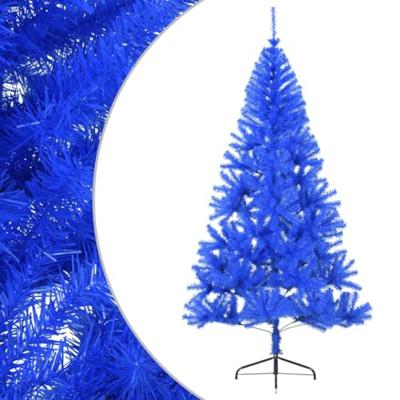 VidaXL Kunstkerstboom met standaard half 210 cm pvc blauw