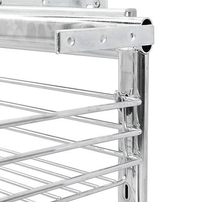 VidaXL Draadmand keuken uittrekbaar 3-laags 47x35x56 cm zilverkleurig