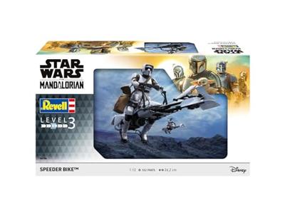 Revell modelbouwpakket star wars - speeder bike the mandalorian 1:12 - 102dlg.