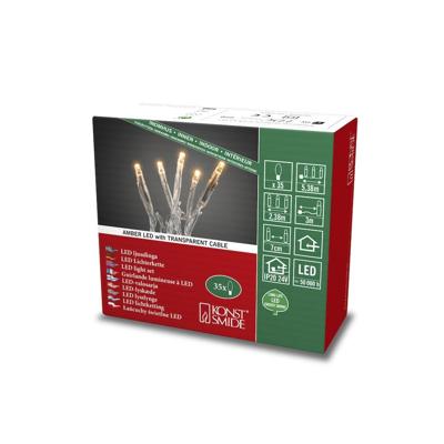 Konstsmide 6352-823 Micro-lichtketting Binnen Energielabel: G (A - G) werkt op het lichtnet Aantal lampen 35 LED Barnsteen Verlichte lengte: 2.38 m