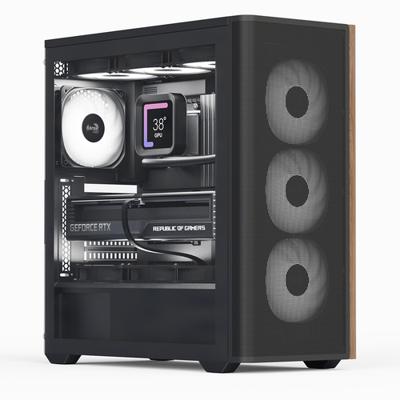 Aerocool D501A V2 zwart/hout - thumbnail
