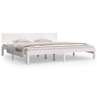 Bedframe massief grenenhout wit 200x200 cm - thumbnail