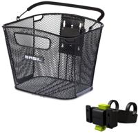 Basil Bold front kf met kf handlebar holder - fietsmand - voorop - zwart - thumbnail