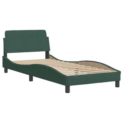 Bedframe zonder matras 90x190 cm fluweel donkergroen - thumbnail