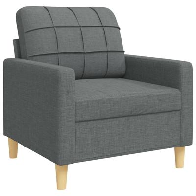 4-delige Loungeset met voetenbank en kussens stof donkergrijs