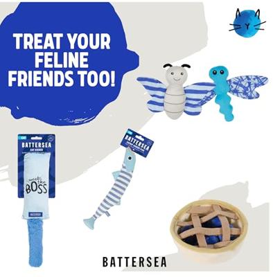 Battersea voerbal hart rubber blauw