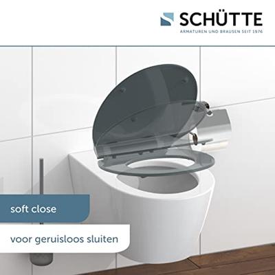 Toiletzitting Schutte Slim Anthrazit Duroplast Ultra Dun Met Soft Close En Quick Release Antraciet Schütte