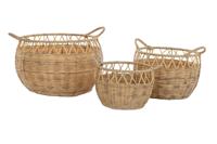 Basket spelset DKD Home Decor Natuurlijk Metaal Polyethyleen 38 x 38 x 34 cm 38 x 38 x 27 cm 3 Onderdelen - thumbnail