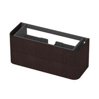 INK - Afgeronde Onderkast Fineer 2 Laden Softclose Tbv Grepen - 1200x450x520 Mm - Dark Veneer - thumbnail