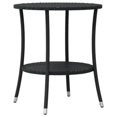3-delige Bistroset met kussens poly rattan zwart - thumbnail
