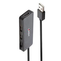 LINDY 42986 42986 USB-hub 4 poorten USB-A USB 2.0 480 MBit/s Zwart - thumbnail