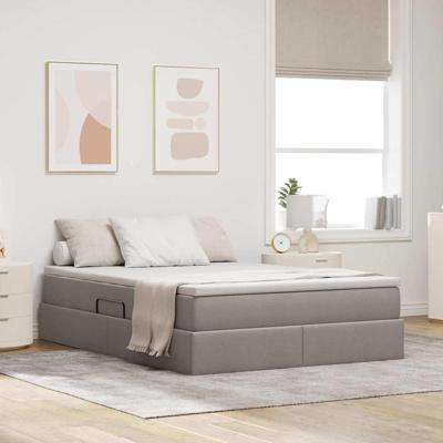 Opbergbed met matras met matras Taupe 140 x 200 cm Polyester
