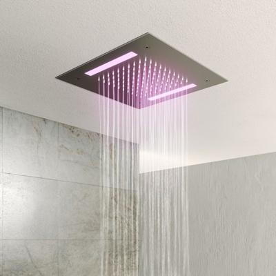 Hoofddouche Hotbath Mate Vierkant 30x30 cm LED Geborsteld Nikkel