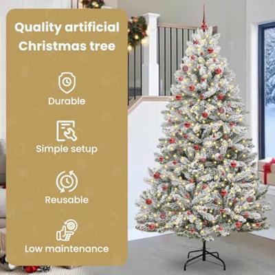 VidaXL Kunstkerstboom met 300 led groen en wit 270 cm pvc en metaal