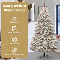 VidaXL Kunstkerstboom met 300 led groen en wit 270 cm pvc en metaal - thumbnail
