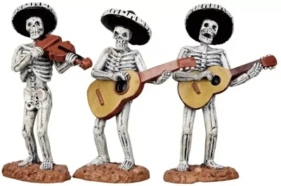 Lemax skeleton mariachi band, s/3 halloween figuur Spooky Town 2011