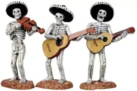 Lemax skeleton mariachi band, s/3 halloween figuur Spooky Town 2011 - thumbnail
