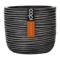 Bloempot Ei pot rib II 10x8,5 zwart Capi Europe - Capi europe - thumbnail