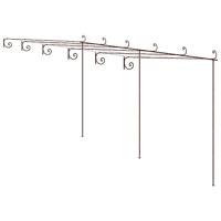 VidaXL Tuinpergola 6x3x2,5 m ijzer antiekbruin - thumbnail