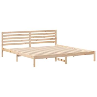 Bedframe met hoofdeinde Bruin 200 x 210 cm Massief grenenhout