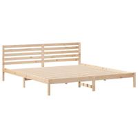 Bedframe met hoofdeinde Bruin 180 x 210 cm Massief grenenhout - thumbnail