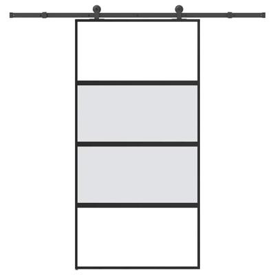 Schuifdeur met beslag 102,5x205 cm gehard glas en aluminium