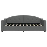 Slaapbank met onderschuifbed 90x190 cm stof donkergrijs - thumbnail