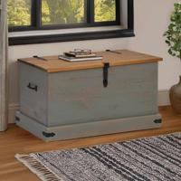 Opbergkist HALDEN grijs 91x48x47 cm massief grenenhout - thumbnail