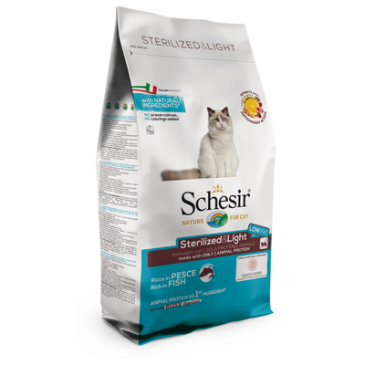 SCHESIR Adult Sterilized & Light Rich in fish - droog kattenvoer - 10kg
