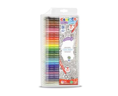 Viltstift Carioca Birello dubbelpunters assorti set à 30 stuks