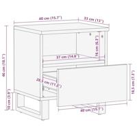 Nachtkastjes 2 st 40x33x46 cm massief mangohout zwart - thumbnail