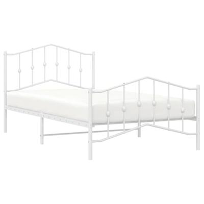 Bedframe met hoofd- en voeteneinde metaal wit 100x200 cm