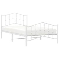 Bedframe met hoofd- en voeteneindemetaal wit 100x200 cm - thumbnail