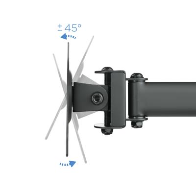 TooQ DB1327TN-B tafelhouder voor 3 LED/LCD-/televisie, zwenkbaar, kantelbaar, voor 13-27 inch (33-68 cm), zwart