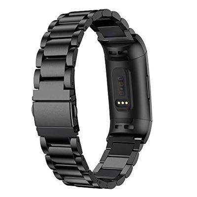 Fitbit Charge 3 & 4 metalen bandje - Zwart - thumbnail