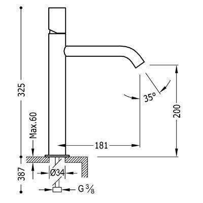 Wastafelmengkraan Tres Study 26130701 Chroom