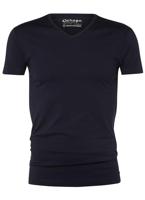 Garage Bodyfit T-shirt V-neck Basic T-shirts Navy - thumbnail
