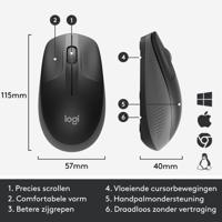 Logitech M190 Muis Radiografisch Optisch Antraciet 3 Toetsen 1000 dpi - thumbnail