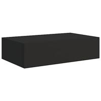 Wandschappen 2 st met lade 40x23,5x10 cm MDF zwart - thumbnail