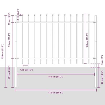 Tuinhek 2 pcs Wit 3,4 x 0,8 m Poedercoating staal